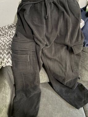 Garage Black Cargo Sweatpants with Utility Pockets